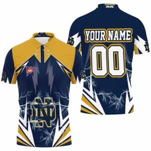 NCAA Notre Dame Fighting Irish Lightning Personalized Polo Shirt PLS3490