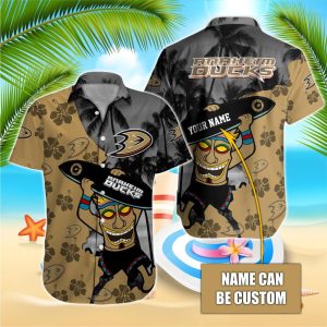 NHL Anaheim Ducks Beach Hawaiian Surfboard Button Shirt HWS0631