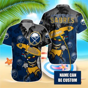 NHL Buffalo Sabres Beach Hawaiian Surfboard Button Shirt HWS0637