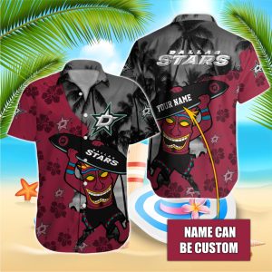 NHL Dallas Stars Beach Hawaiian Surfboard Button Shirt HWS0649