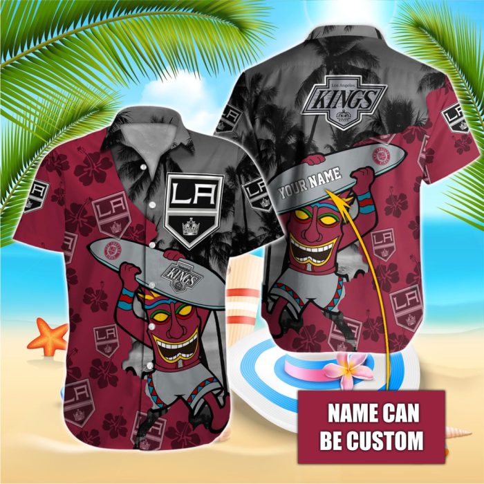 NHL Los Angeles Kings Beach Hawaiian Surfboard Button Shirt HWS0657
