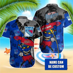 NHL New York Rangers Beach Hawaiian Surfboard Button Shirt HWS0669