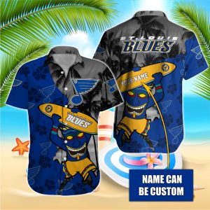 NHL St. Louis Blues Beach Hawaiian Surfboard Button Shirt HWS0677