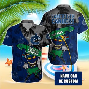 NHL Vancouver Canucks Beach Hawaiian Surfboard Button Shirt HWS0683