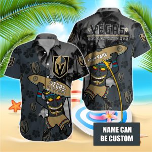 NHL Vegas Golden Knights Beach Hawaiian Surfboard Button Shirt HWS0685