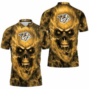 Nashville Predators Nhl Fans Skull Polo Shirt PLS2780