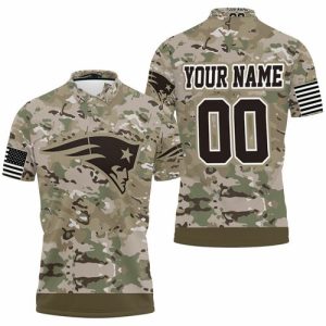 New England Patriots Camouflage Veteran Personalized Polo Shirt PLS3488