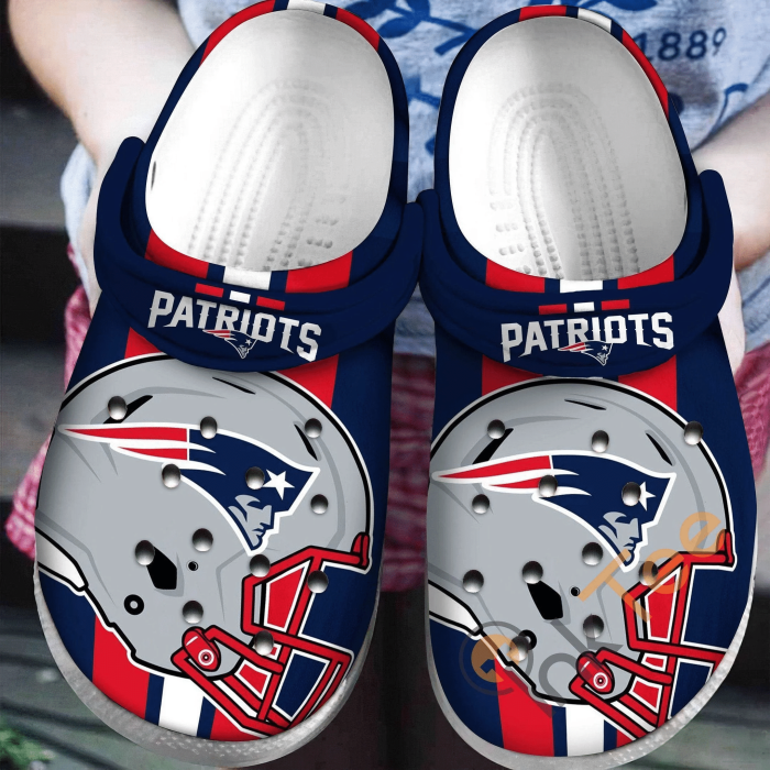 New England Patriots Football Helmet Crocs Crocband Clog Comfortable Water Shoes BCL1381