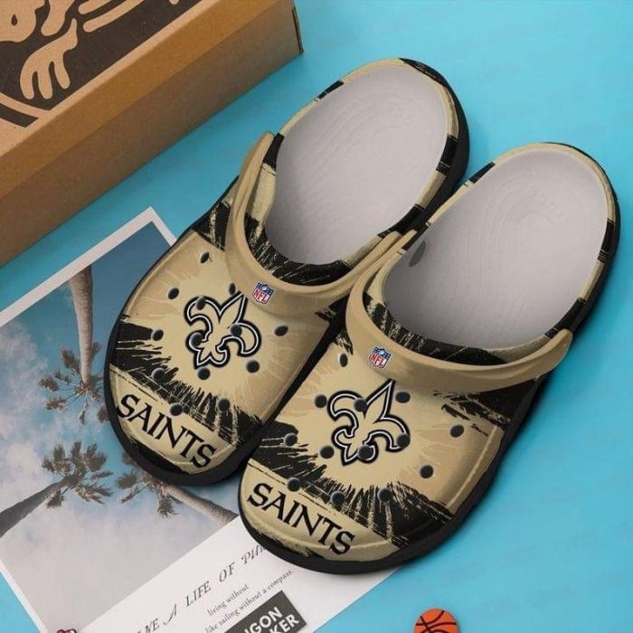 New Orleans Saints Crocs Crocband Clog Comfortable Water Shoes BCL0528