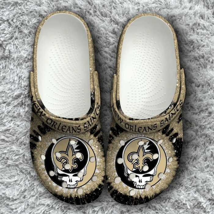 New Orleans Saints Grateful Dead Classic Crocs Crocband Clog Comfortable Water Shoes BCL1465