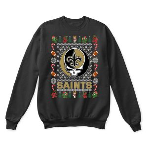 New Orleans Saints X Grateful Dead Christmas Ugly Sweater Unisex T-Shirt Kid T-Shirt LTS4775