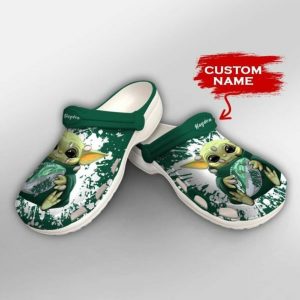 New York Jets Baby Yoda Custom Name Crocs Crocband Clog Comfortable Water Shoes BCL1319