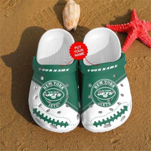 New York Jets Custom Name Crocs Crocband Clog Comfortable Water Shoes Gift For Fans BCL1648