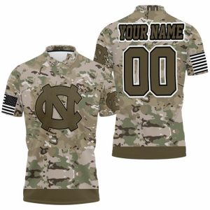 North Carolina Tar Heels Camouflage Veteran Personalized Polo Shirt PLS3472