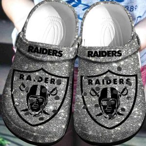 Oakland Raiders Bling Theme Crocs Crocband Clog Comfortable Water Shoes BCL1613