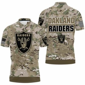 Oakland Raiders Camo Pattern Jersey Polo Shirt PLS3176