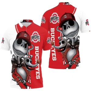Ohio State Buckeyes Jack Skellington And Zero Polo Shirt PLS2702