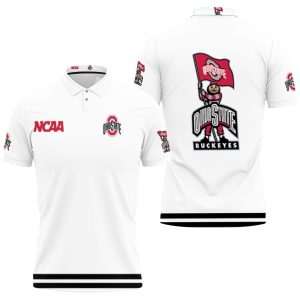 Ohio State Buckeyes NCAA Classic White With Mascot Logo Polo Shirt PLS2829