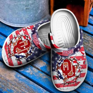 Oklahoma Sooners Football Broken Brick Crocs Crocband Clog Comfortable Water Shoes BCL1555