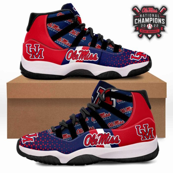 Ole Miss Rebels baseball Champions Jordan Retro 11 Sneakers Shoes BJD110518