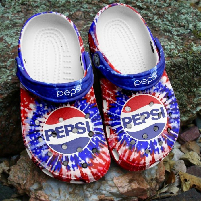 Pepsi Drink Omber Crocs Crocband Clog Comfortable Water Shoes Navy Red BCL1785