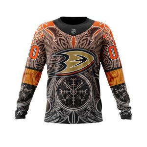 Personalized Anaheim Ducks Dark Norse Viking Symbols Unisex Sweatshirt SWS1677