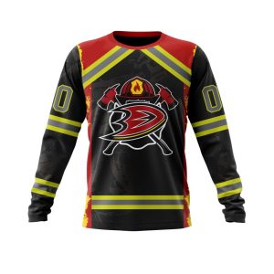 Personalized Anaheim Ducks Honor Firefighter Unisex Sweatshirt SWS1679