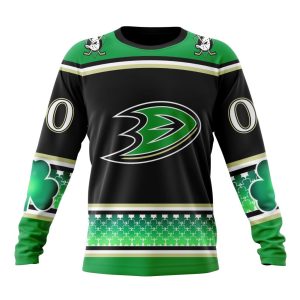 Personalized Anaheim Ducks Lucky Shamrock Hockey Celebrate St Patrick's Day Unisex Sweatshirt SWS1680