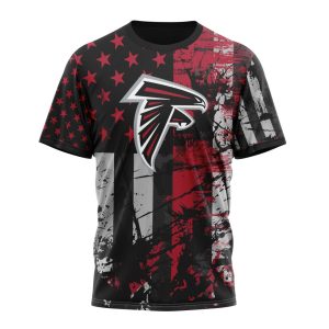 Personalized Atlanta Falcons Classic Grunge American Flag Unisex Tshirt TS2949