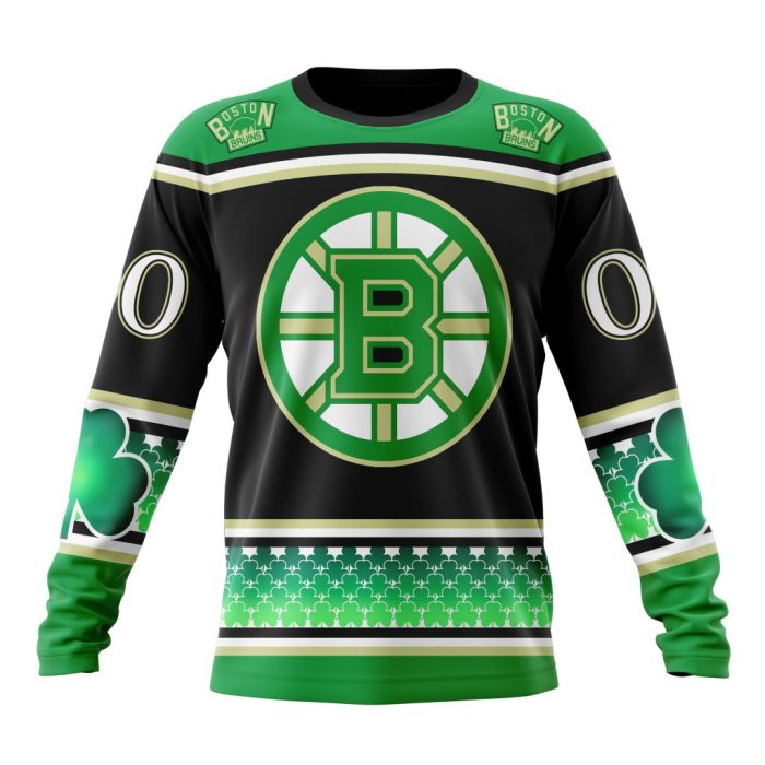 Personalized Boston Bruins Lucky Shamrock Hockey Celebrate St Patrick's Day Unisex Sweatshirt SWS1698