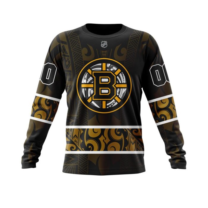 Personalized Boston Bruins Specialized Native With Samoa Culture Unisex Sweatshirt SWS1702