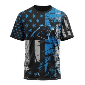 Personalized Carolina Panthers Classic Grunge American Flag Unisex Tshirt TS2961