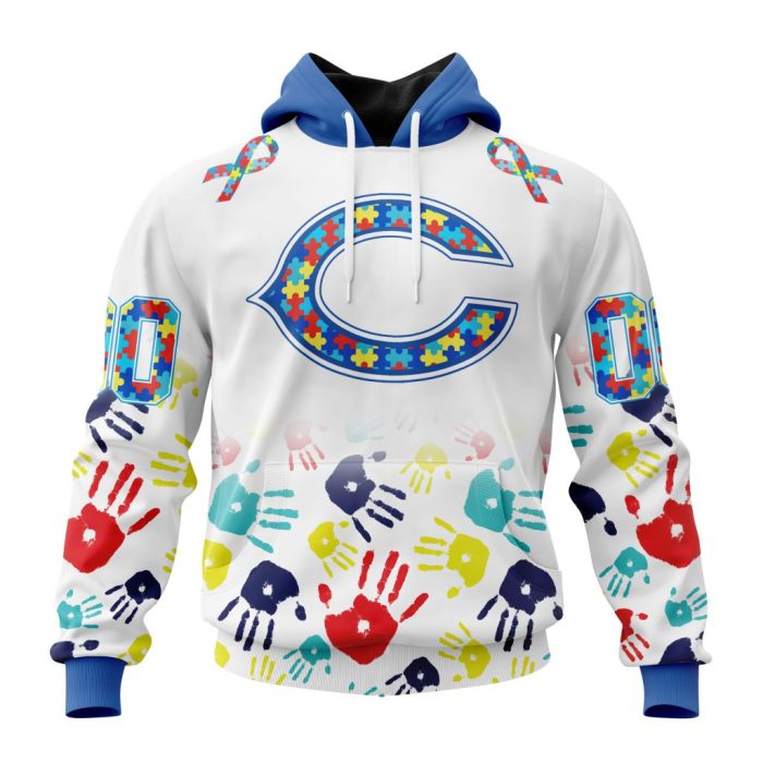 Personalized Chicago Bears Special Autism Awareness Hands Unisex Hoodie TH1112