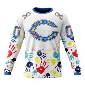 Personalized Chicago Bears Special Autism Awareness Hands Unisex Sweatshirt SWS249