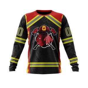 Personalized Chicago BlackHawks Honor Firefighter Unisex Sweatshirt SWS1734