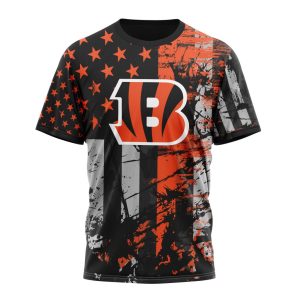 Personalized Cincinnati Bengals Classic Grunge American Flag Unisex Tshirt TS2969