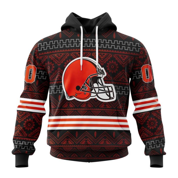 Personalized Cleveland Browns Specialized Pattern Native Concepts Unisex Hoodie TH1121
