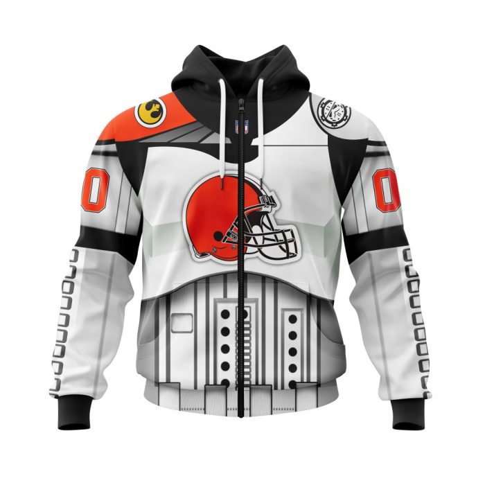 Personalized Cleveland Browns Specialized Star Wars May The 4th Be With You Unisex Zip Hoodie TZH0428