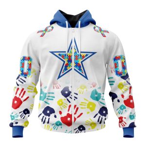 Personalized Dallas Cowboys Special Autism Awareness Hands Unisex Zip Hoodie TZH0430