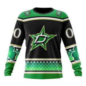 Personalized Dallas Stars Lucky Shamrock Hockey Celebrate St Patrick's Day Unisex Sweatshirt SWS1762
