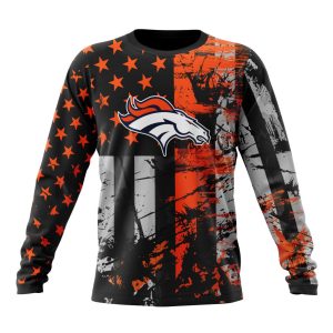 Personalized Denver Broncos Classic Grunge American Flag Unisex Sweatshirt SWS264