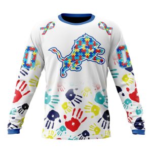 Personalized Detroit Lions Special Autism Awareness Hands Unisex Sweatshirt SWS269