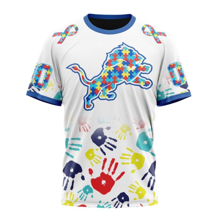 Personalized Detroit Lions Special Autism Awareness Hands Unisex Tshirt TS2986