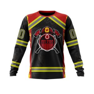 Personalized Edmonton Oilers Honor Firefighter Unisex Sweatshirt SWS1779