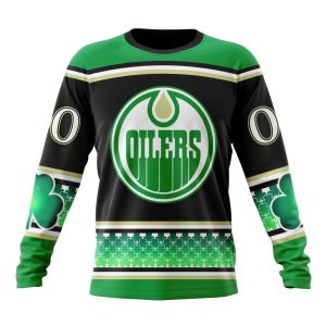 Personalized Edmonton Oilers Lucky Shamrock Hockey Celebrate St Patrick's Day Unisex Sweatshirt SWS1780