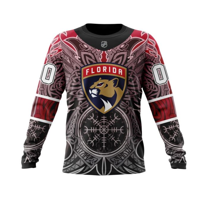 Personalized Florida Panthers Dark Norse Viking Symbols Unisex Sweatshirt SWS1787