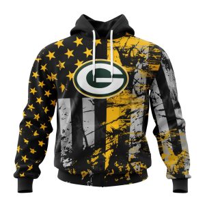 Personalized Green Bay Packers Classic Grunge American Flag Unisex Hoodie TH1135