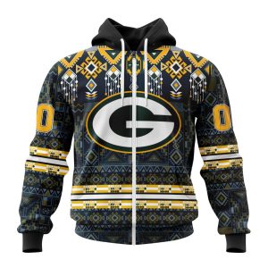 Personalized Green Bay Packers Specialized Pattern Native Concepts Unisex Zip Hoodie TZH0443