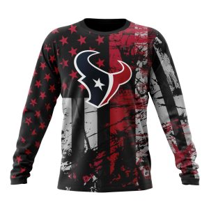 Personalized Houston Texans Classic Grunge American Flag Unisex Sweatshirt SWS276