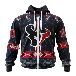 Personalized Houston Texans Specialized Pattern Native Concepts Unisex Zip Hoodie TZH0447